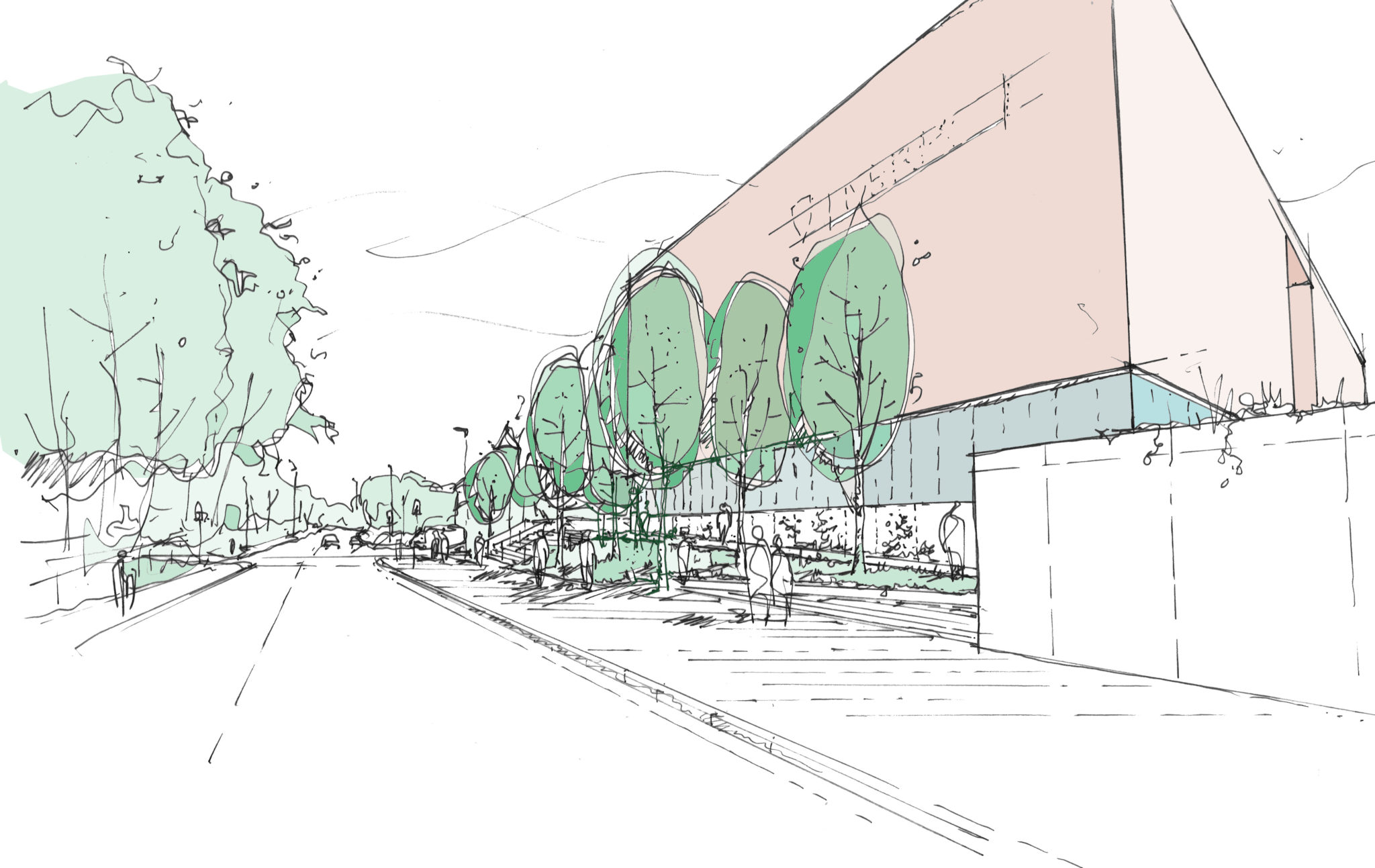 University of Liverpool Arts & Humanities Centre - Oxford Street sketch